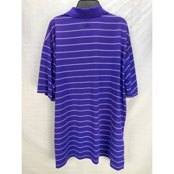 Adidas Golf Purple Striped Polo Shirt Climalite Men’s Size XL Short Sleeve - Picture 6 of 8